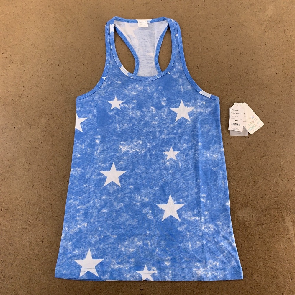 Dreamsicle Women's Size Small Carolina Blue Star Print Racerback Tank Top NWT